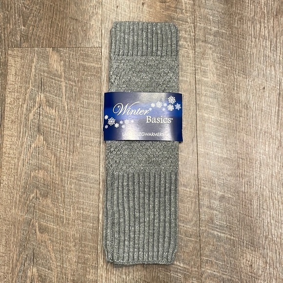 Winter Basics Accessories - Winter Basics Gray and silver knit leg-warmers OS